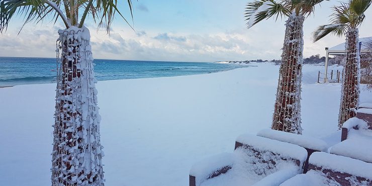 spiaggia lido venere innevata