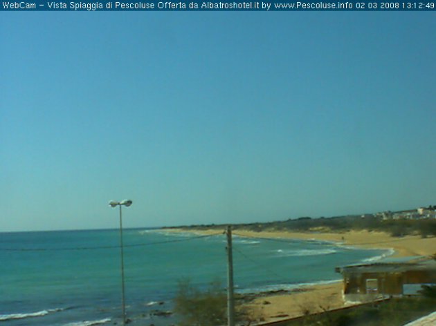 WebCam con vista verso la spiaggia di Pescoluse